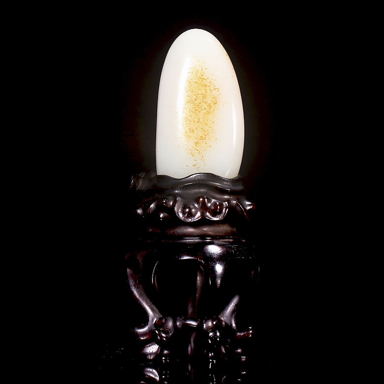 Roca de jade blanco de Hetian, dinastía Qing