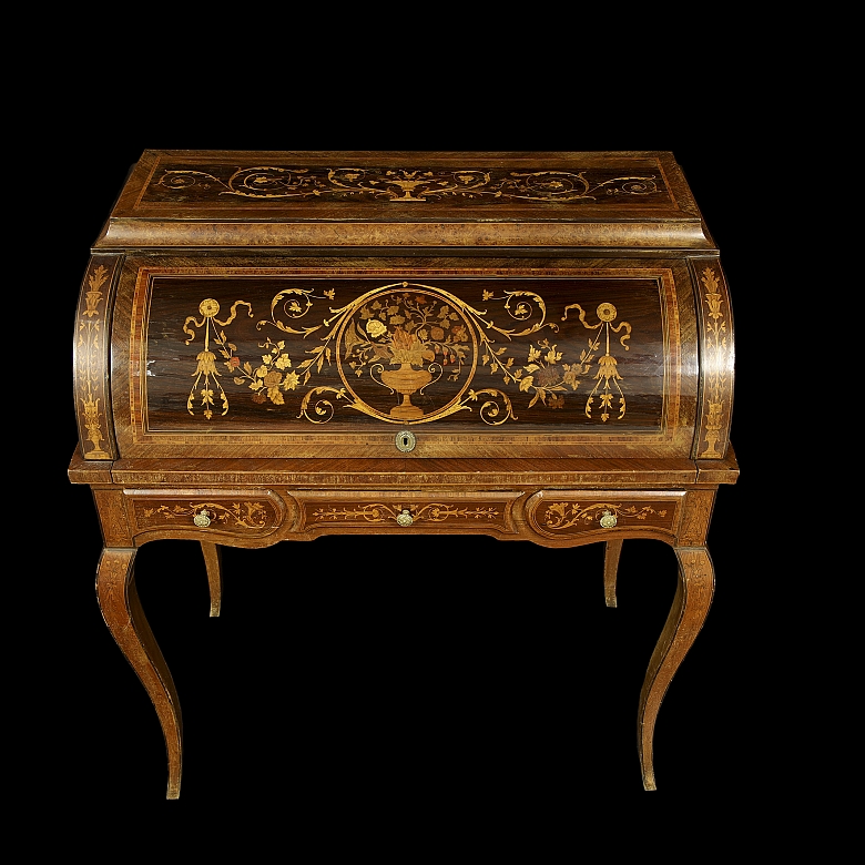 Escritorio de cilindro estilo Luis XV, ca. 1951