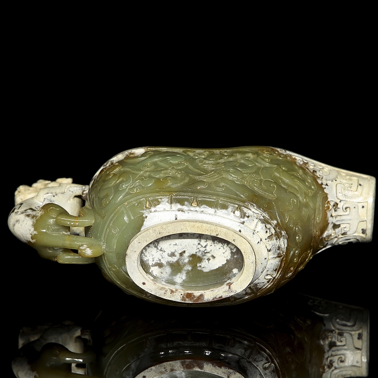 Vaso de libación de jade amarillo, dinastía Han del Oeste