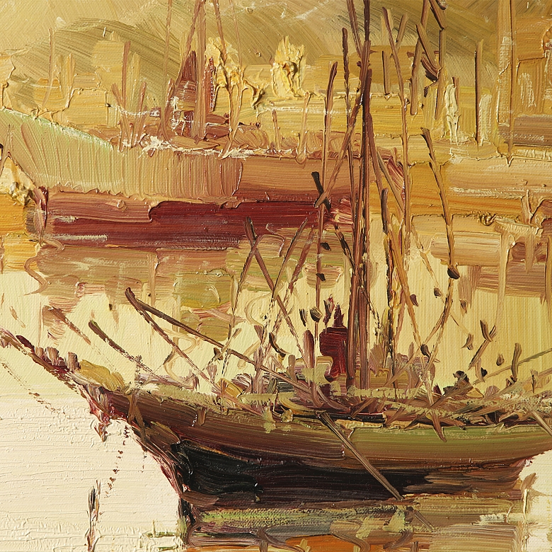 Antonio Segrelles (20th century) “Boats in the Harbor” - 2