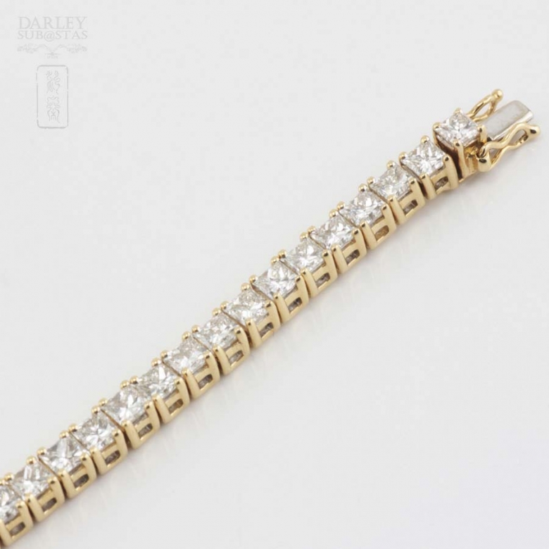 Pulsera riviére en oro amarillo de 18k y diamantes. - 2
