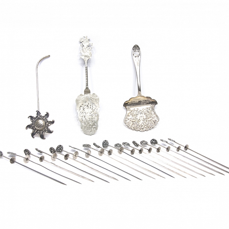 Utensilios de metal plateado, Indonesia, S.XIX - XX
