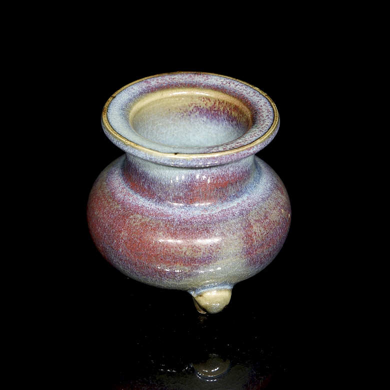 Incensario de cerámica esmaltada, estilo Junyao