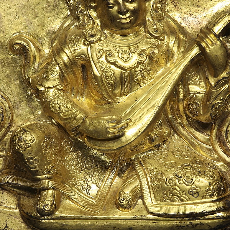 Placa de cobre dorado 