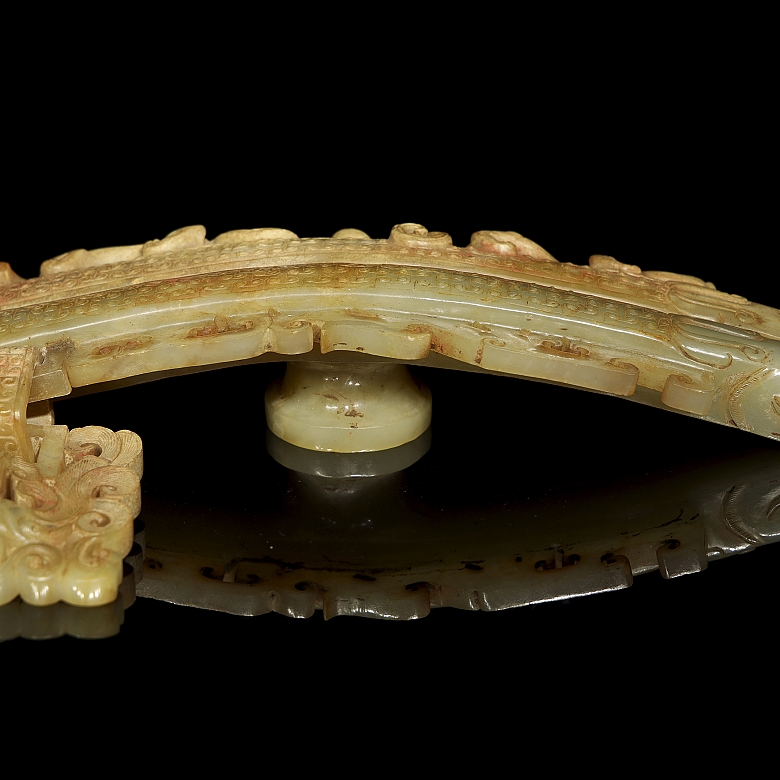 Pareja de hebillas de jade amarillo