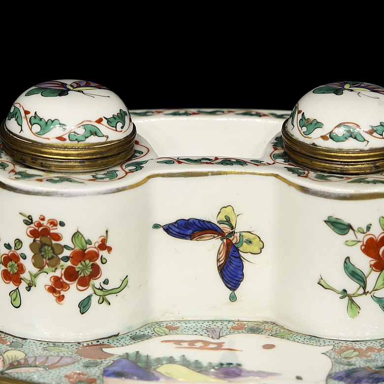 Chantilly style porcelain scrivener's desk, 19th century - 4