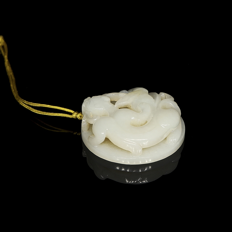 Colgante Bi de jade blanco 