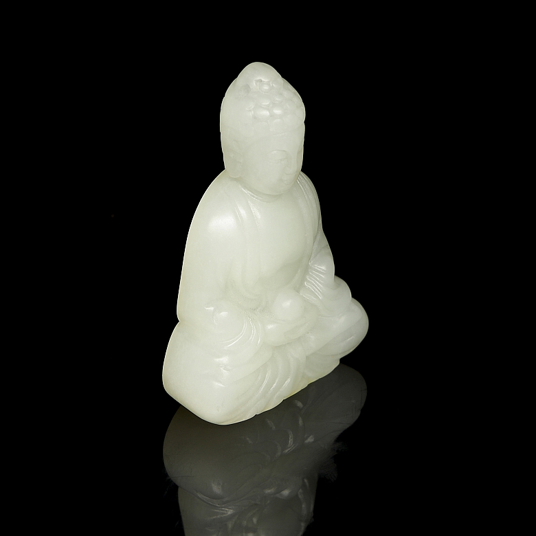 Figura de jade blanco tallado