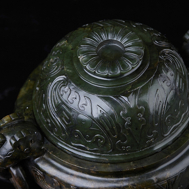 Incensario de jade espinaca 