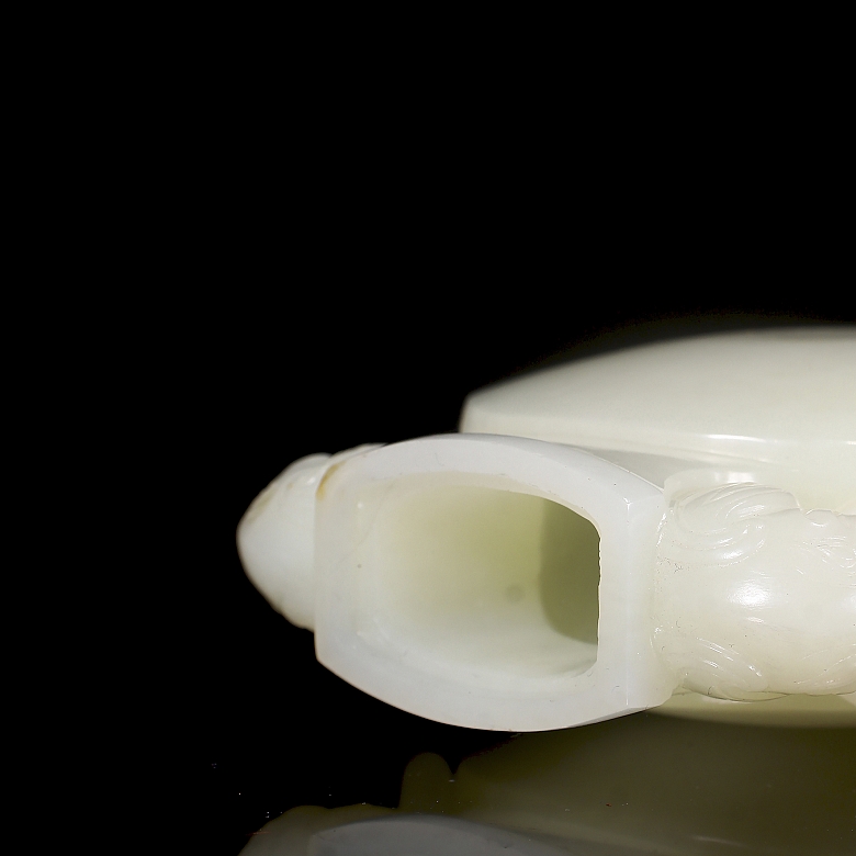 Jarrón de jade blanco de Hetian