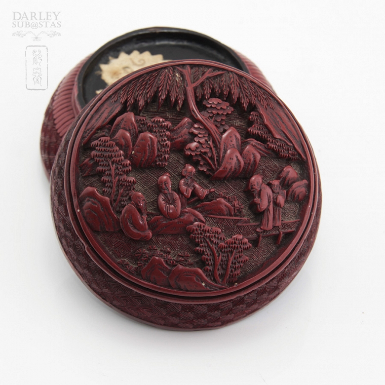 Caja China de cinnabar siglo XVIII - 6