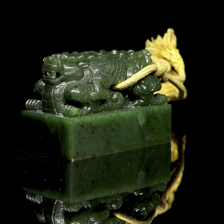 Sello de jade espinaca