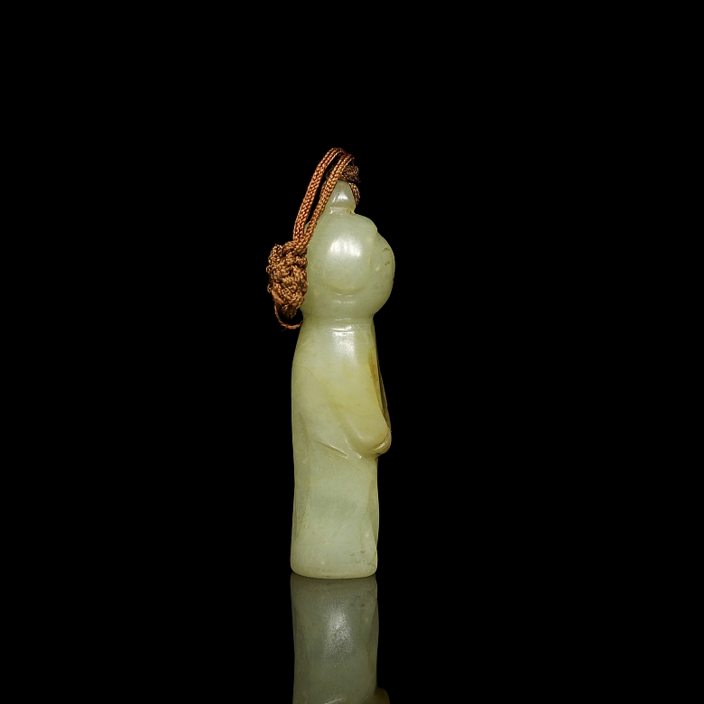 Carved jade pendant ‘Character’, Qing dynasty - 1