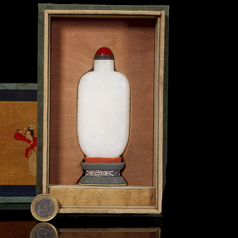 Botella de rapé de jade de Hetian 