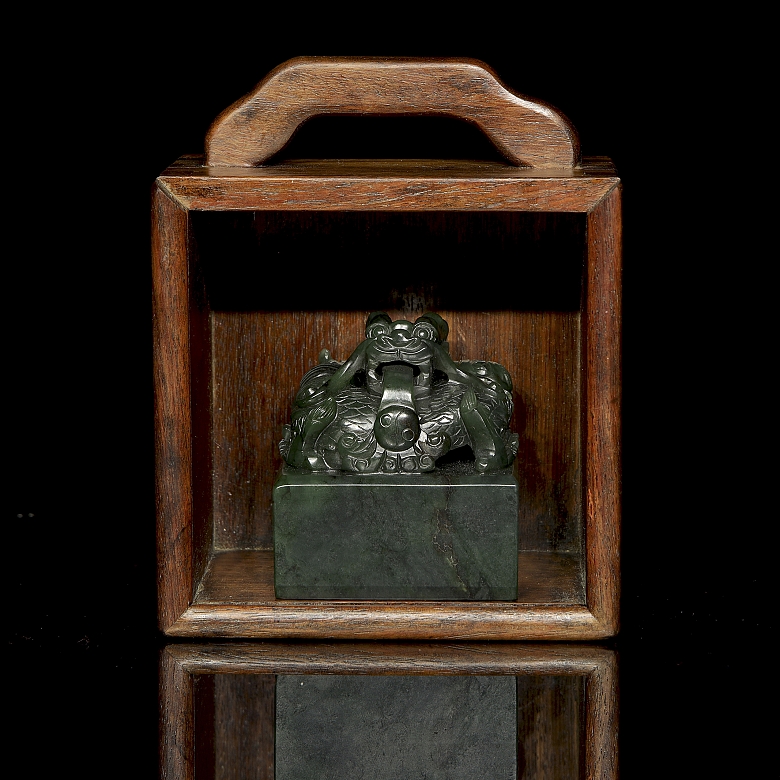 Sello de jade espinaca 