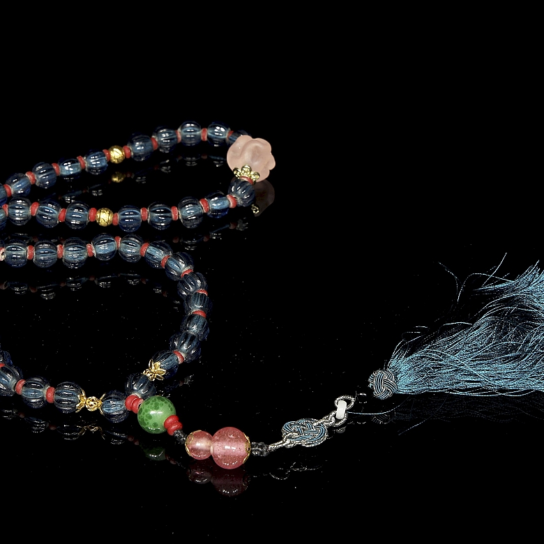 Collar de cuentas de liulí, dinastía Qing