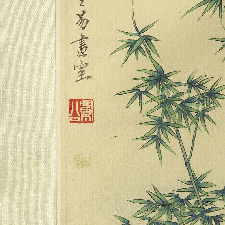 Chinese painting “Lady and poem”, 20th century - 4