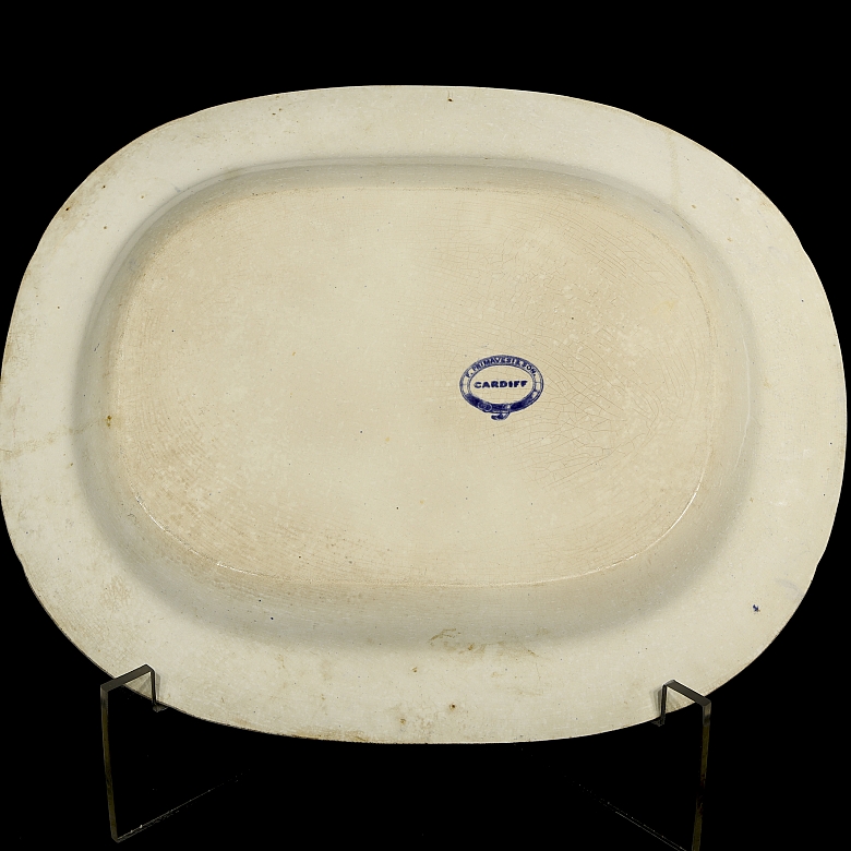 柳树纹托盘，F. Primavesi & Sons，威尔士卡迪夫。19世纪。