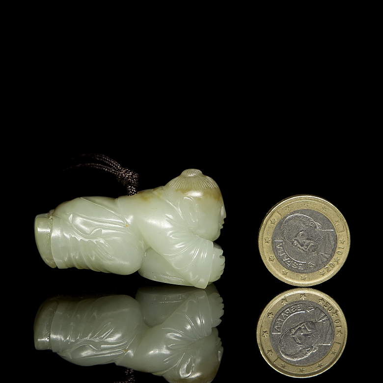 Jade pendant “Reclining Child,” 20th century - 6
