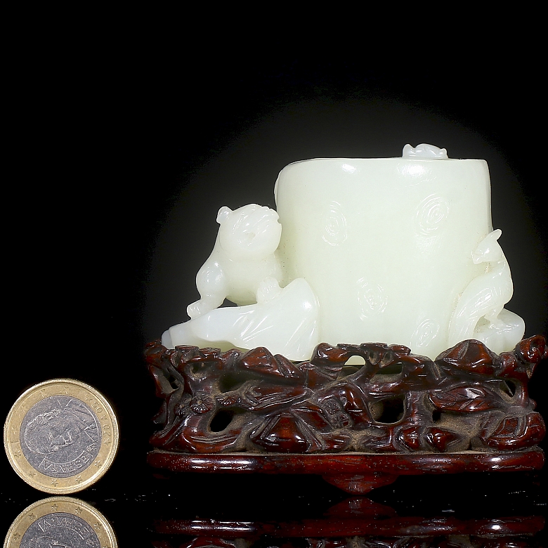 Recipiente de jade blanco