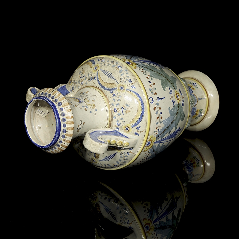 胡安·鲁伊斯·德·卢纳（1863–1945）花卉双耳瓶，20世纪早期 - 4