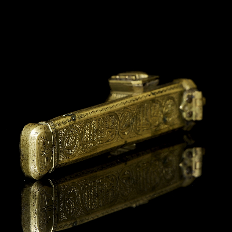Ottoman travel inkwell with pen holder, 19th century
