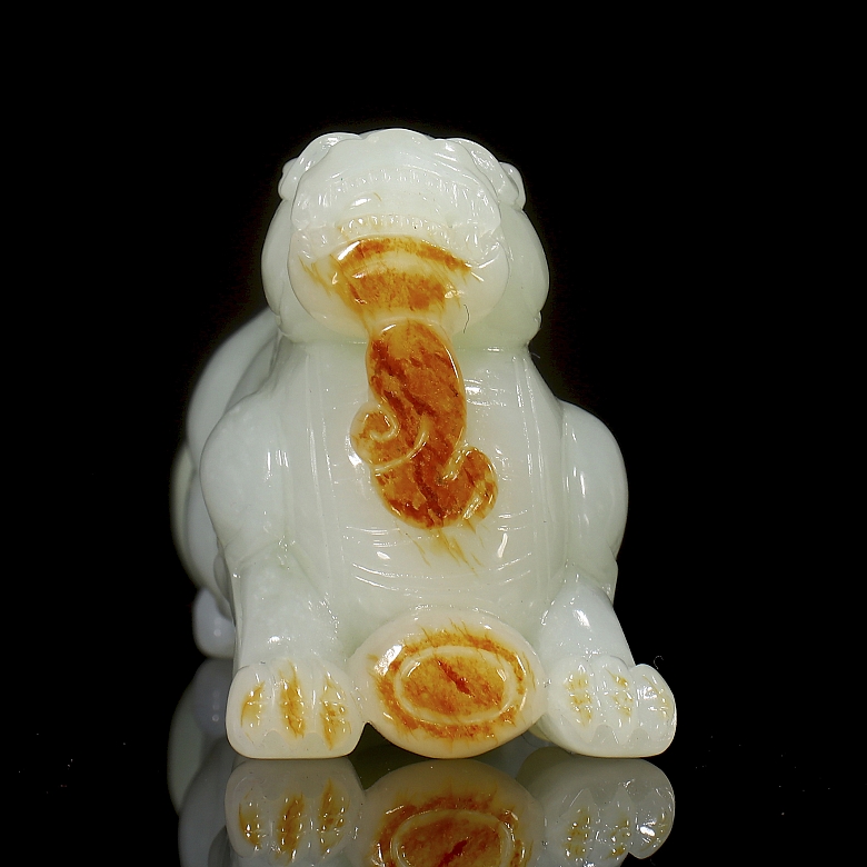 Hetian white jade sculpture ‘Mythical Beast’, Qing dynasty