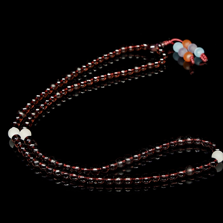 Mala necklace with 108 liuli beads, Qing dynasty