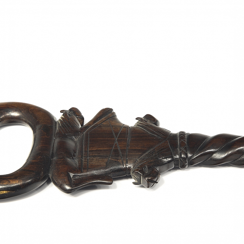 Wooden cane with helical shaft, 20th century - 3