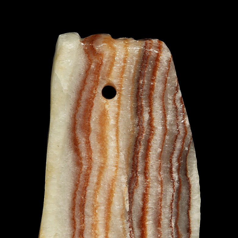 Carved Stone Pendant “Streaky Bacon”, 20th Century - 4