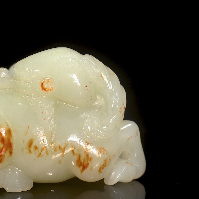 Figura de jade blanco de Hetian 