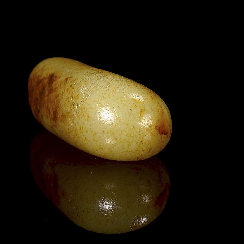 Carved jade stone “Landscape and Poem,” Qing dynasty