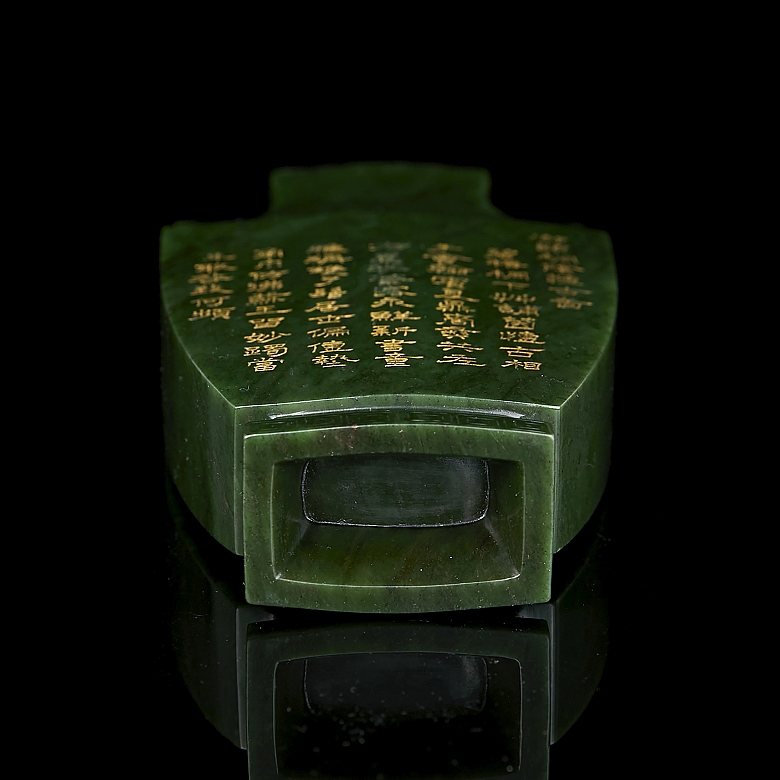 Jarrón de jade verde espinaca 