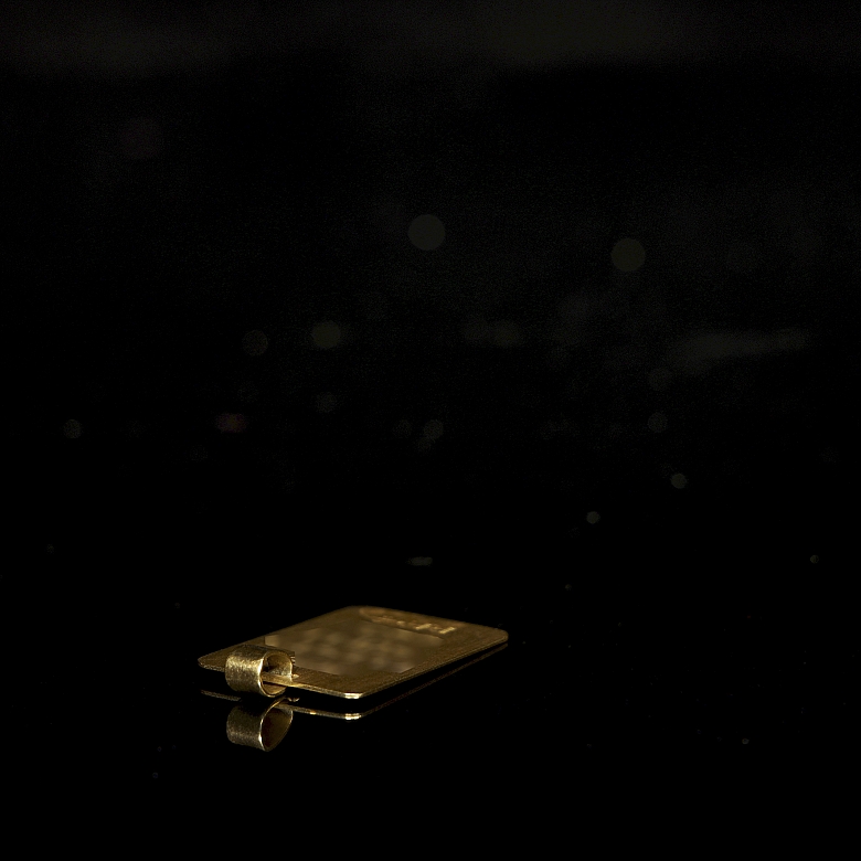 Placa de oro amarillo de 18k para identificación sanguínea