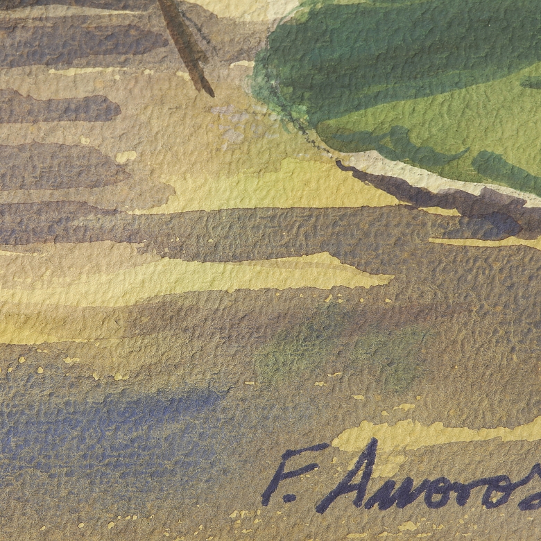 F. Amoros（20世纪）《图里亚河》，1975年