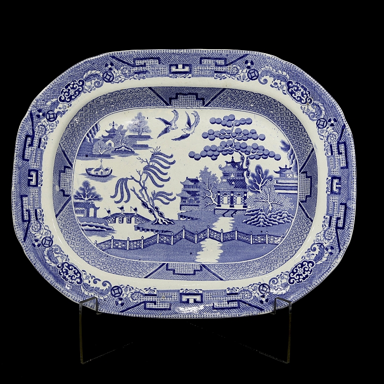 英国陶瓷托盘，“皇家石瓷”，19世纪