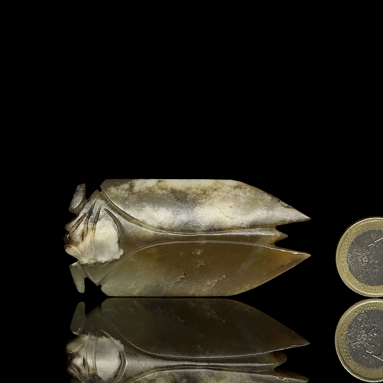 Carved jade figure ‘Insect’, Han style - 5