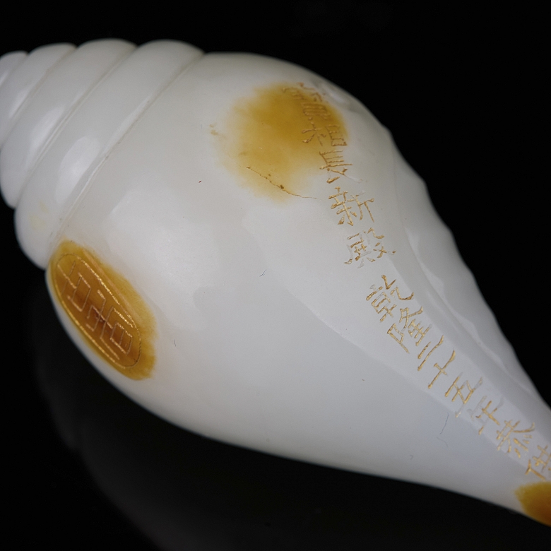 Caracola de jade blanco de Hetian 