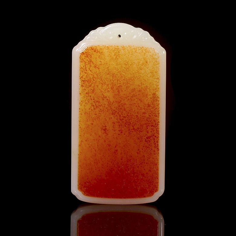 Hetian white jade plaque, Qing dynasty