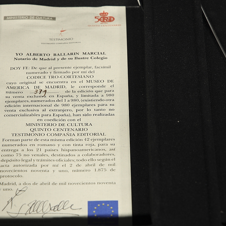 Facsimile ‘Codex Tro-Cortesianus’, 1991 - 1