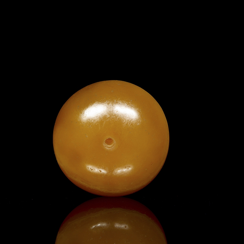 Gran cuenta de ágata amarilla, dinastía Liao