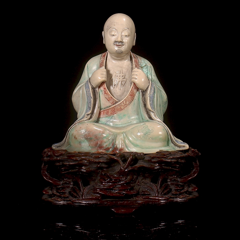 Figura de Shoushan policromada