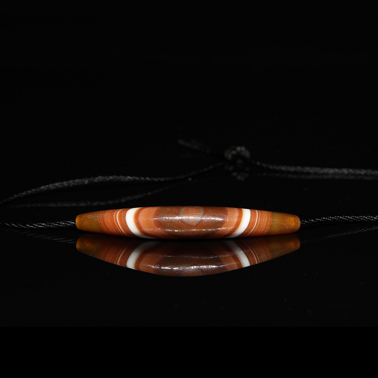 Colgante con cuenta Dizi de ágata, dinastía Liao