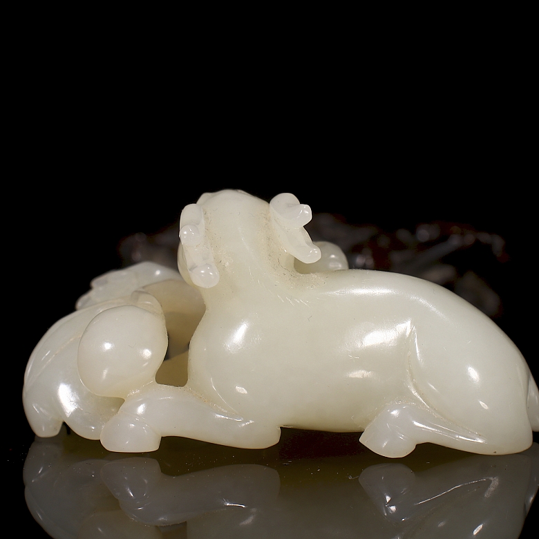 Figura de jade blanco de Hetian 