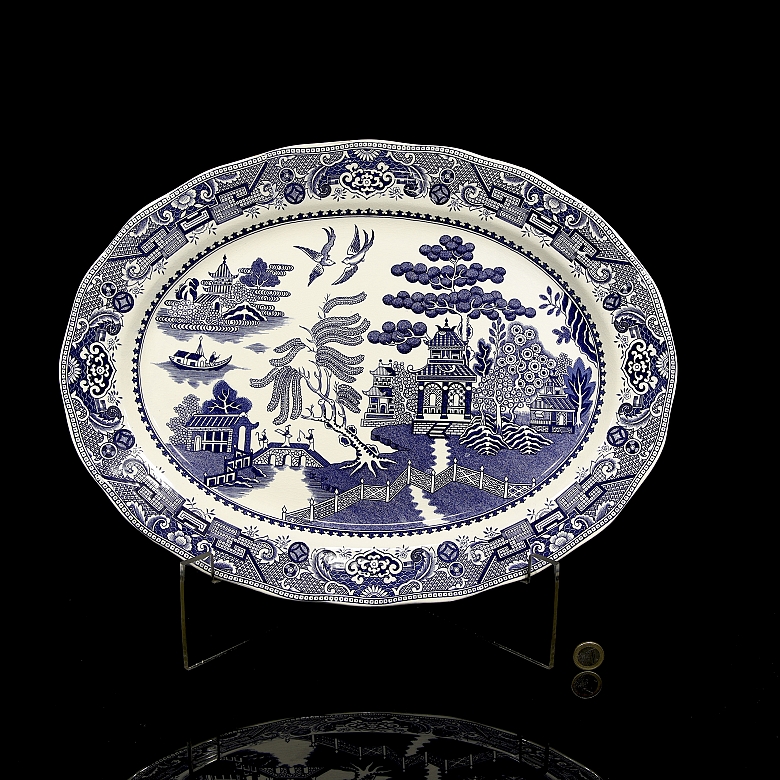 Oval Willow Pattern tray, 19th century - 6