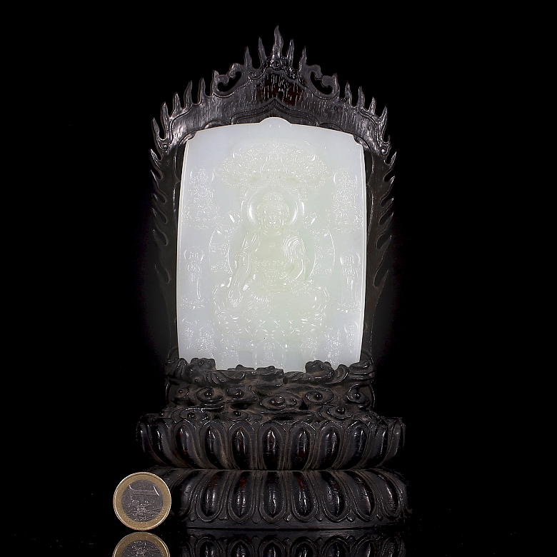 Biombo de jade blanco de Hetian 