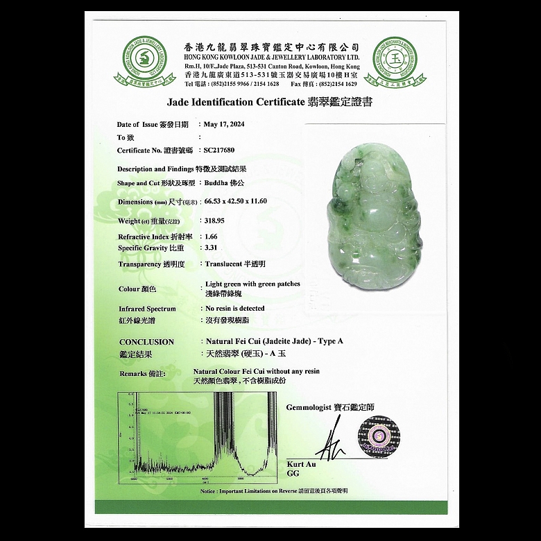 Colgante de jadeita natural