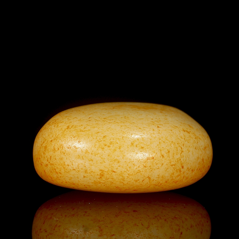 Roca de jade blanco tallado, dinastía Qing