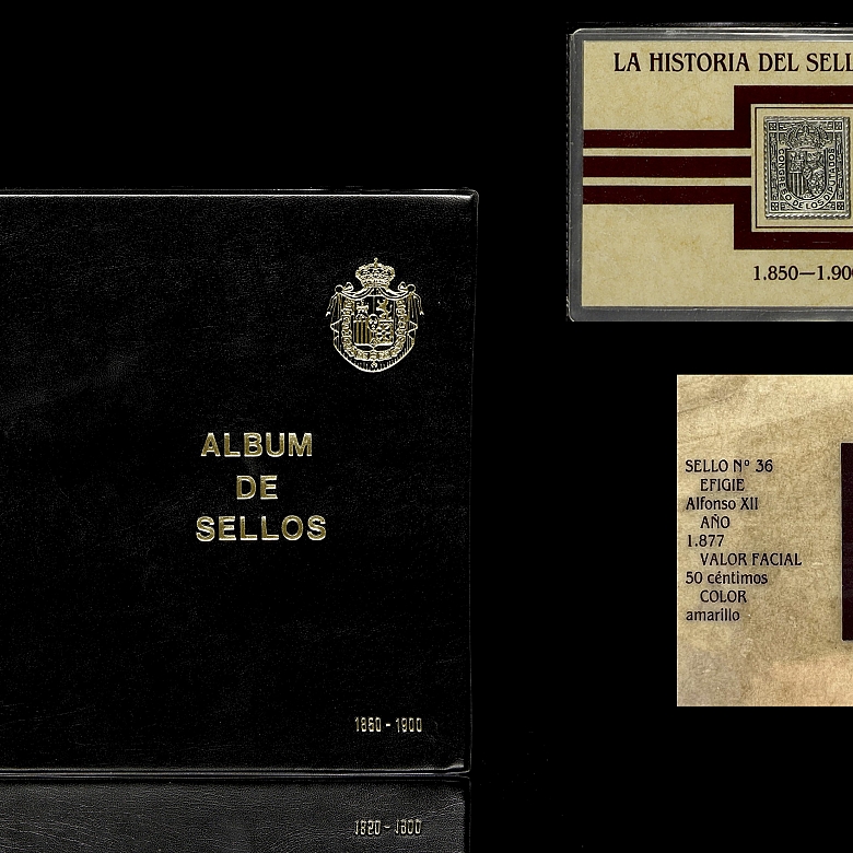 银质邮票册《西班牙邮票史》（1850-1900）