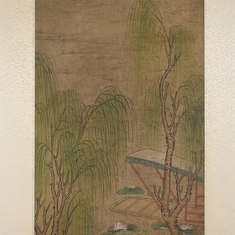 Conjunto de cuatro pinturas chinas 